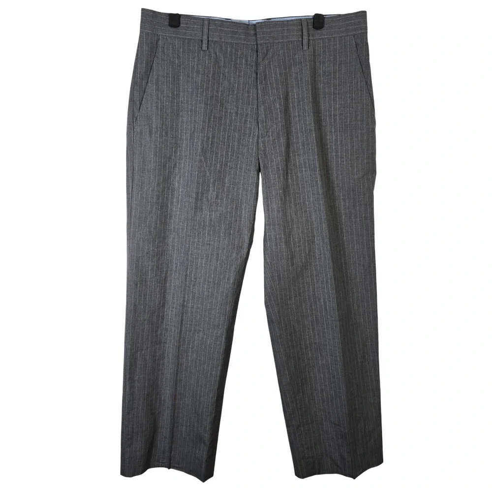 Banana Republic Modern Fit Mens Gray Pinstripe Dress Pants Size 33x30 Cotton